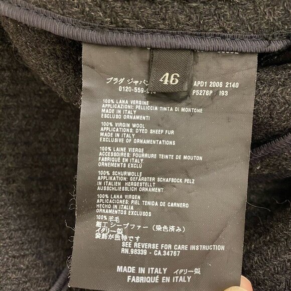 Prada F/W 2006 Fur pockets Black Virgin Wool Jacket Blazer Size IT46 US1… - Picture 11 of 13